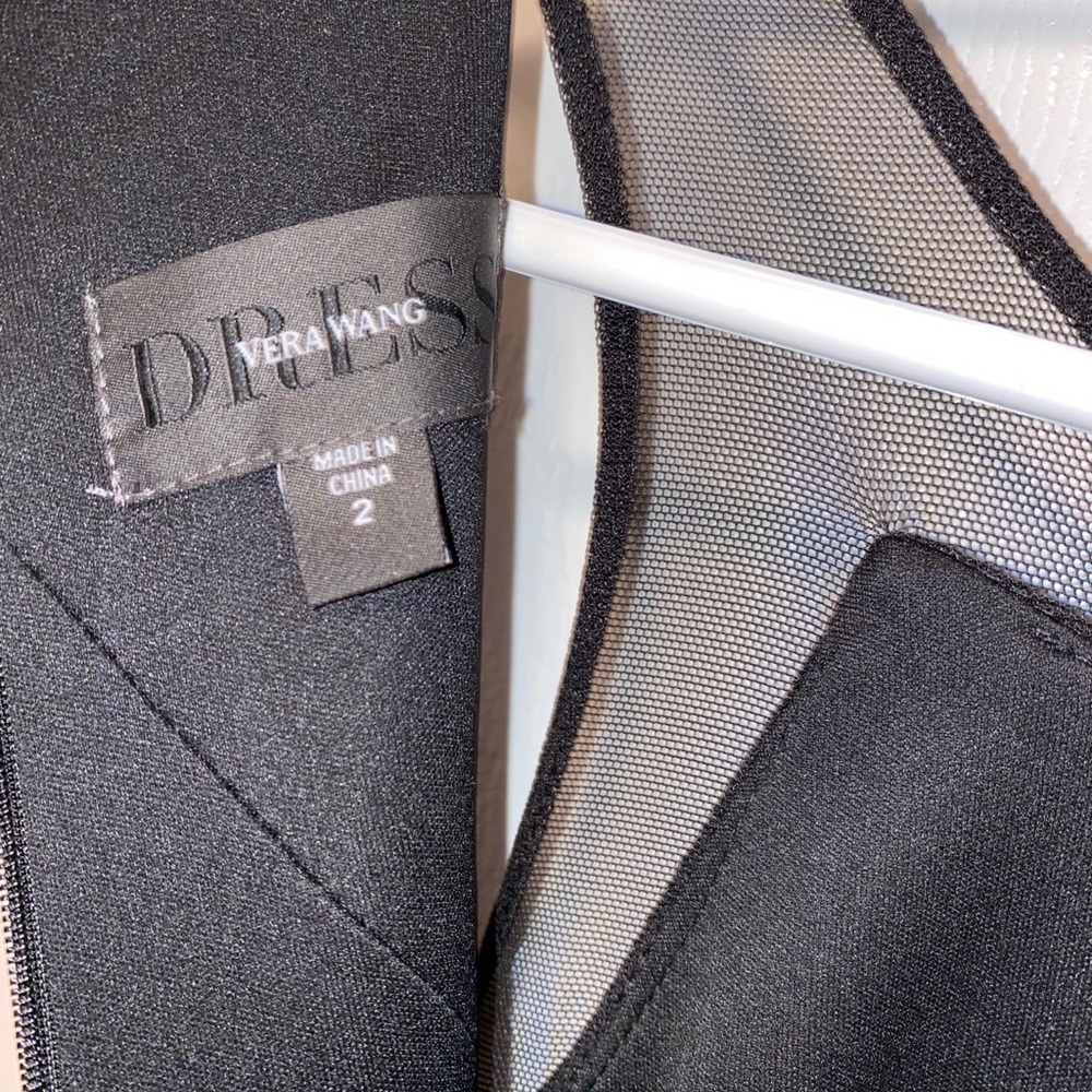Vera Wang Mesh Cutout Sleeveless Gown - Picture 3 of 8